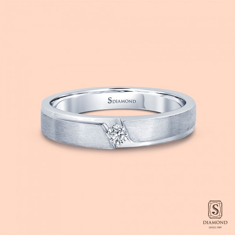 แหวนชาย Curved Cut Satin Brushed