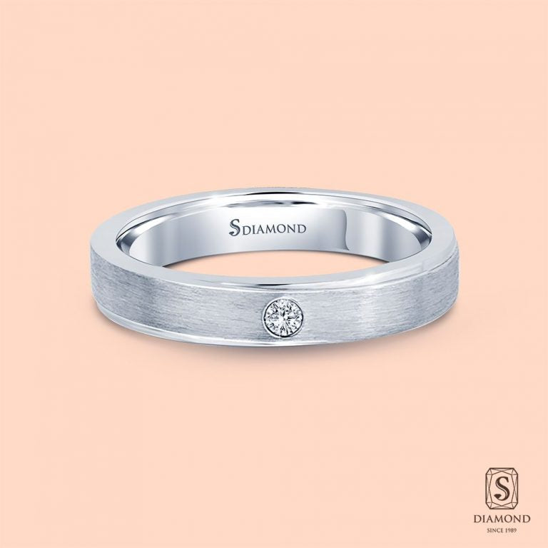 แหวนชาย Cross Satin Step Single Diamond Comfort
