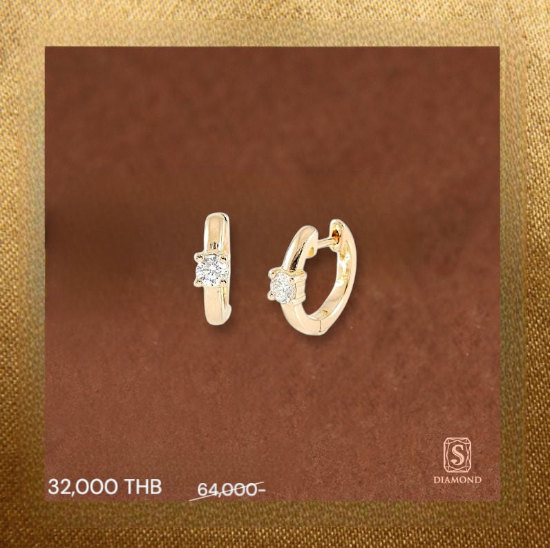 Earring Promotion 22 natural diamond earrings, ต่างหูเพชรแท้ S.Diamond Bangkok