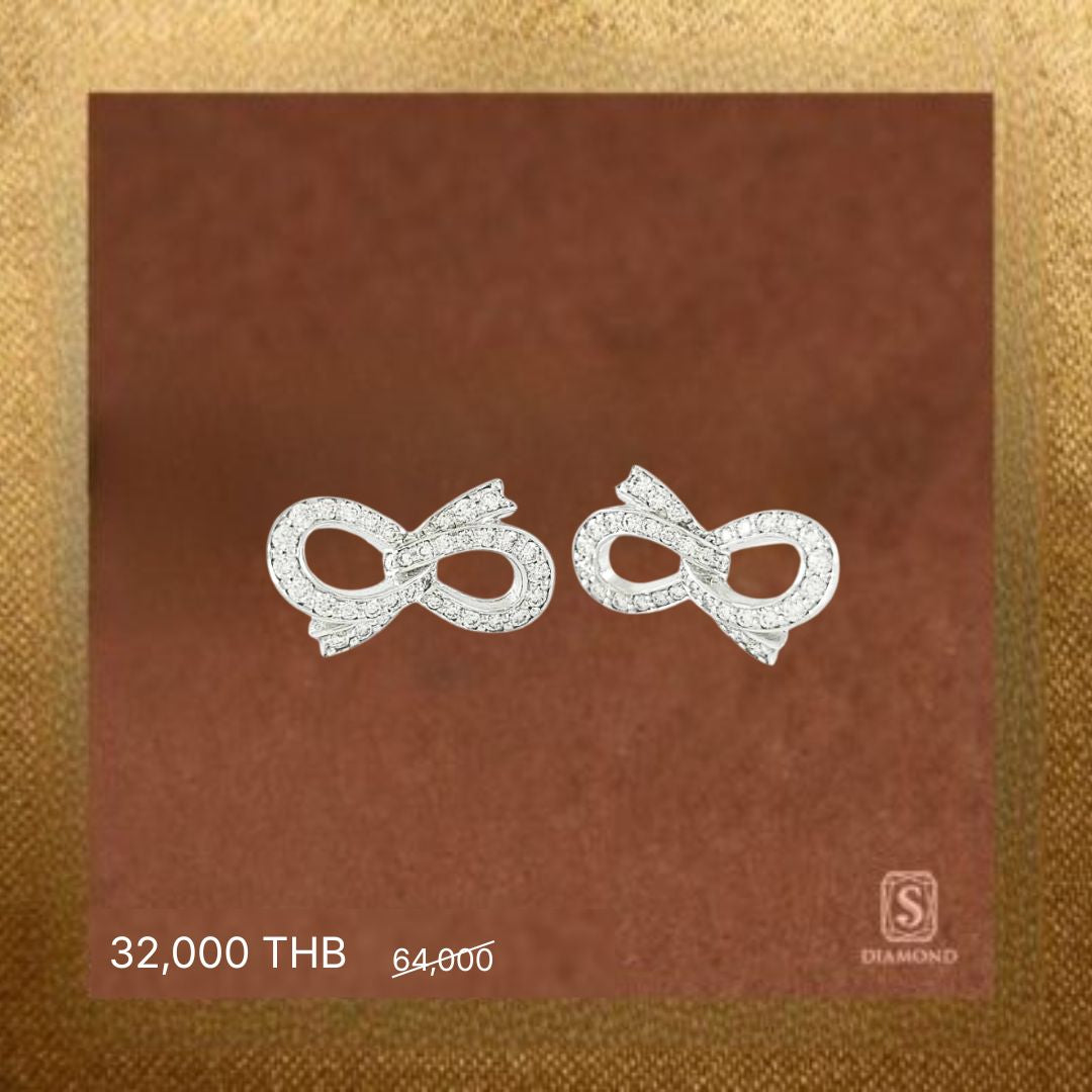 Earring Promotion 21 natural diamond earrings, ต่างหูเพชรแท้ S.Diamond Bangkok