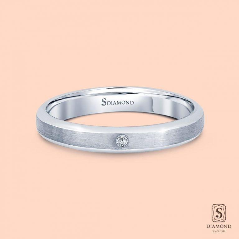 แหวนชาย Satin Brushed Cut Corner
