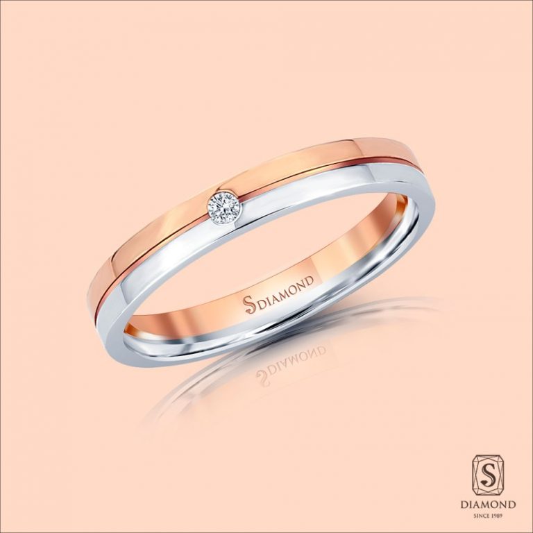 แหวนชาย Two Tone Single Diamond