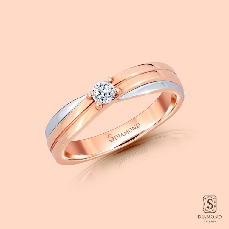 แหวนชาย Infinity Rose Gold Single Diamond