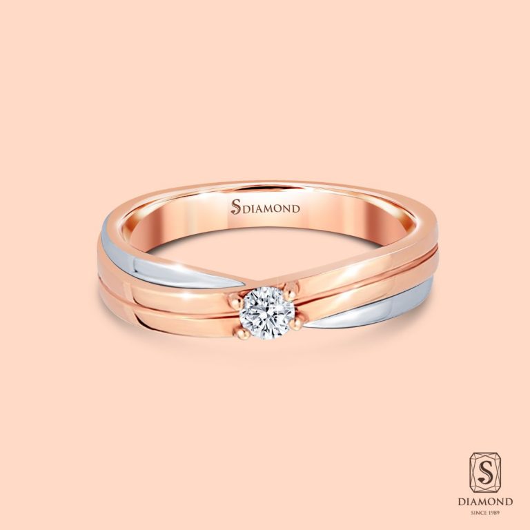 แหวนชาย Infinity Rose Gold Single Diamond