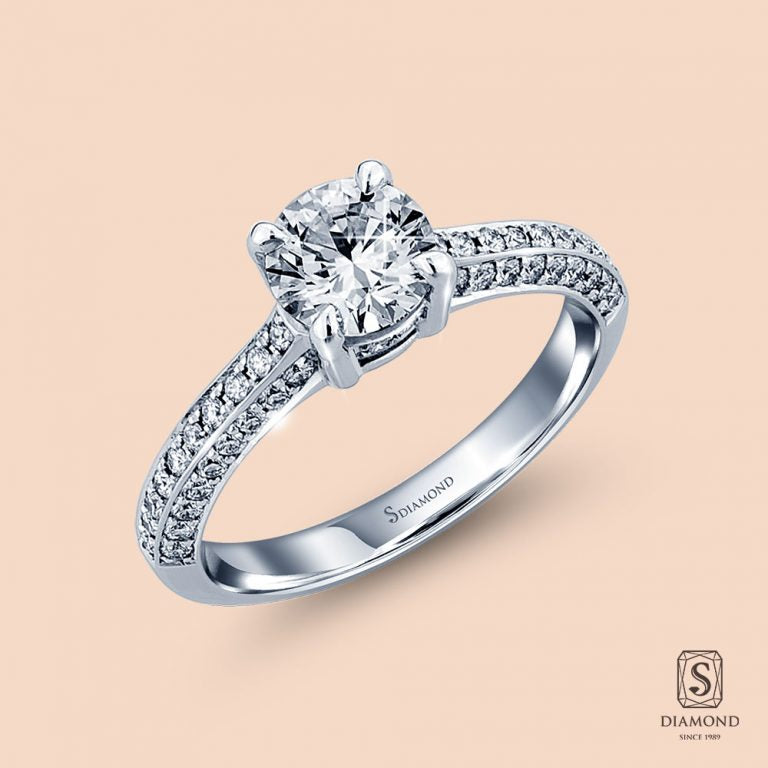 แหวนแต่งงาน Solitaire Triple side
