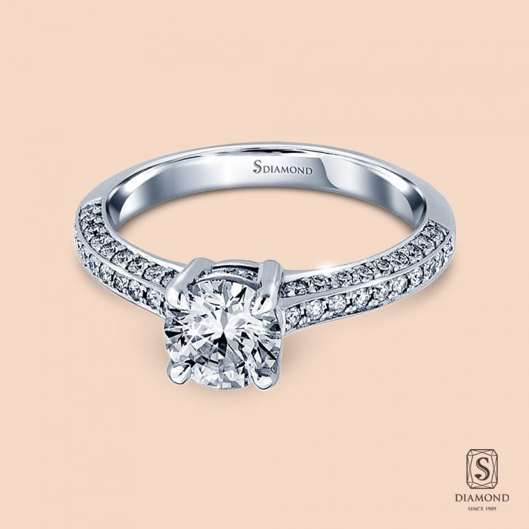 แหวนแต่งงาน Solitaire Triple side