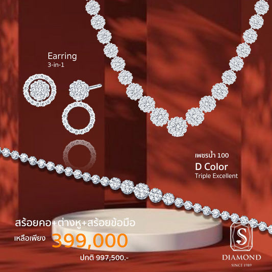 Diamond Necklace and Diamond Earrings Bridal Set Promotion 12 by S.Diamond