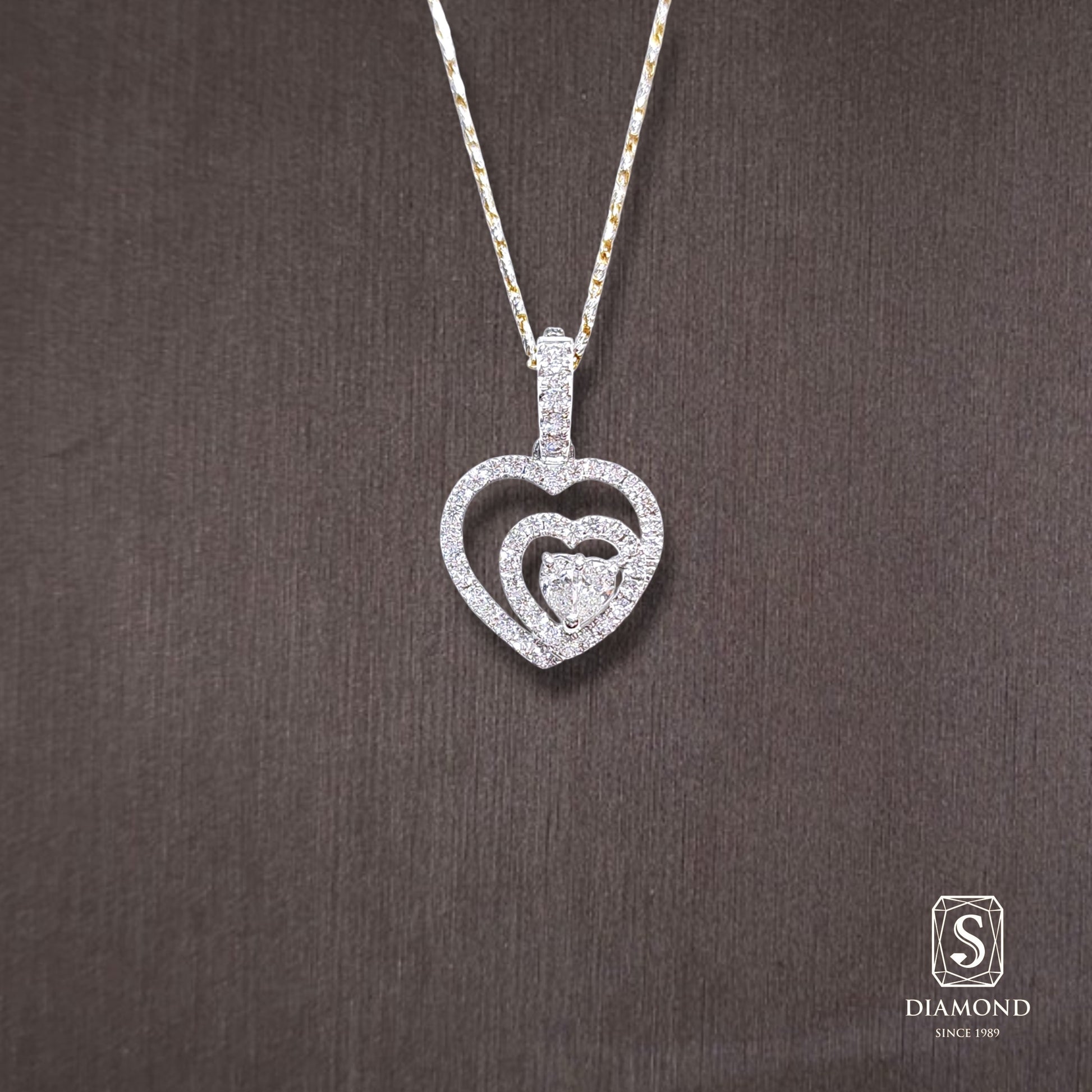 Diamond Pendant 016 by S.Diamond, elegant diamond pendant necklace