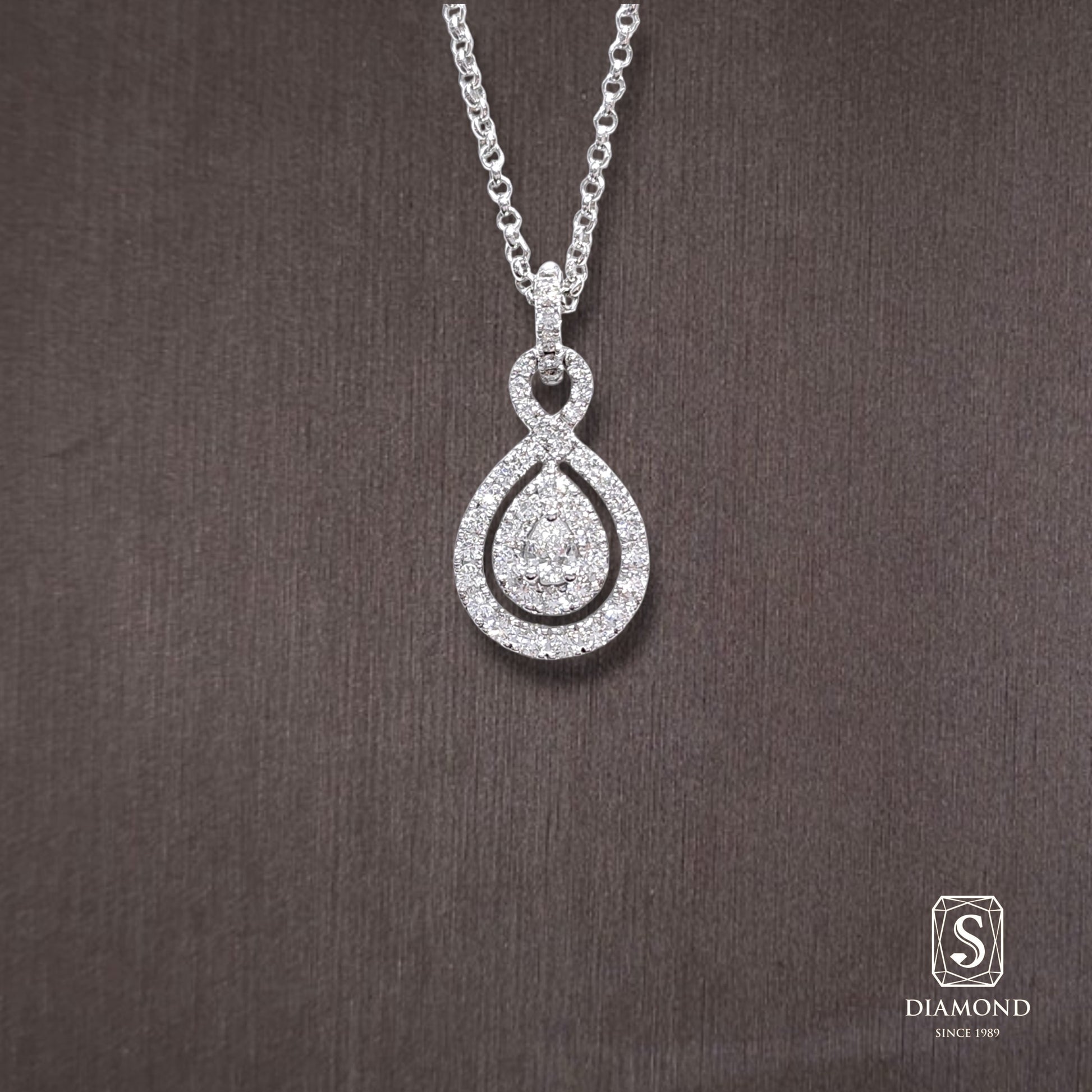 Diamond Pendant 018 by S.Diamond, elegant diamond pendant necklace