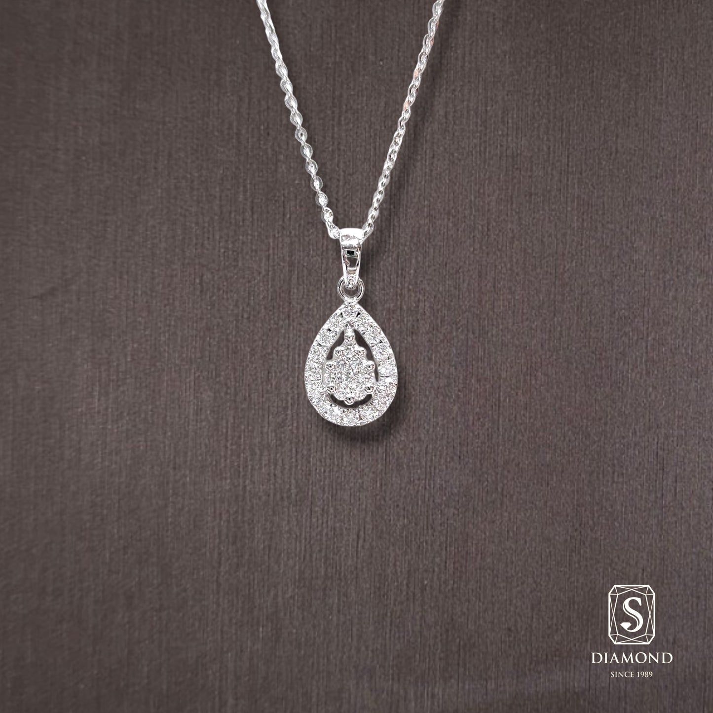 Diamond Pendant 019 by S.Diamond, elegant diamond pendant necklace
