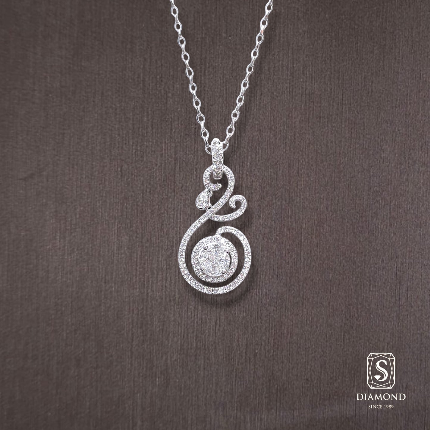 Diamond Pendant 020 by S.Diamond, elegant diamond pendant necklace