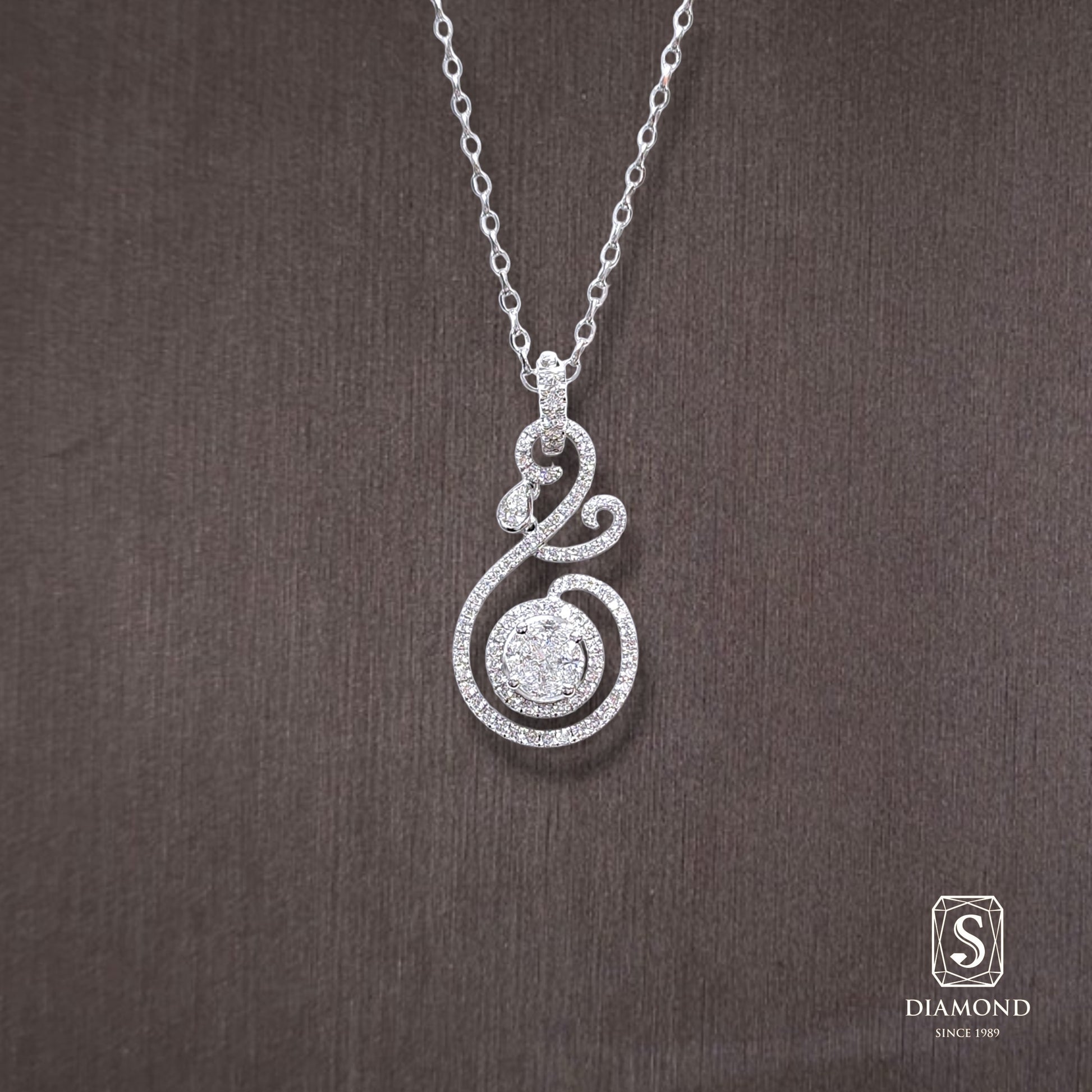 Diamond Pendant 020 by S.Diamond, elegant diamond pendant necklace