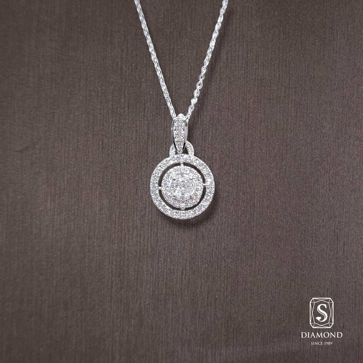 Diamond Pendant 022 by S.Diamond, elegant diamond pendant necklace
