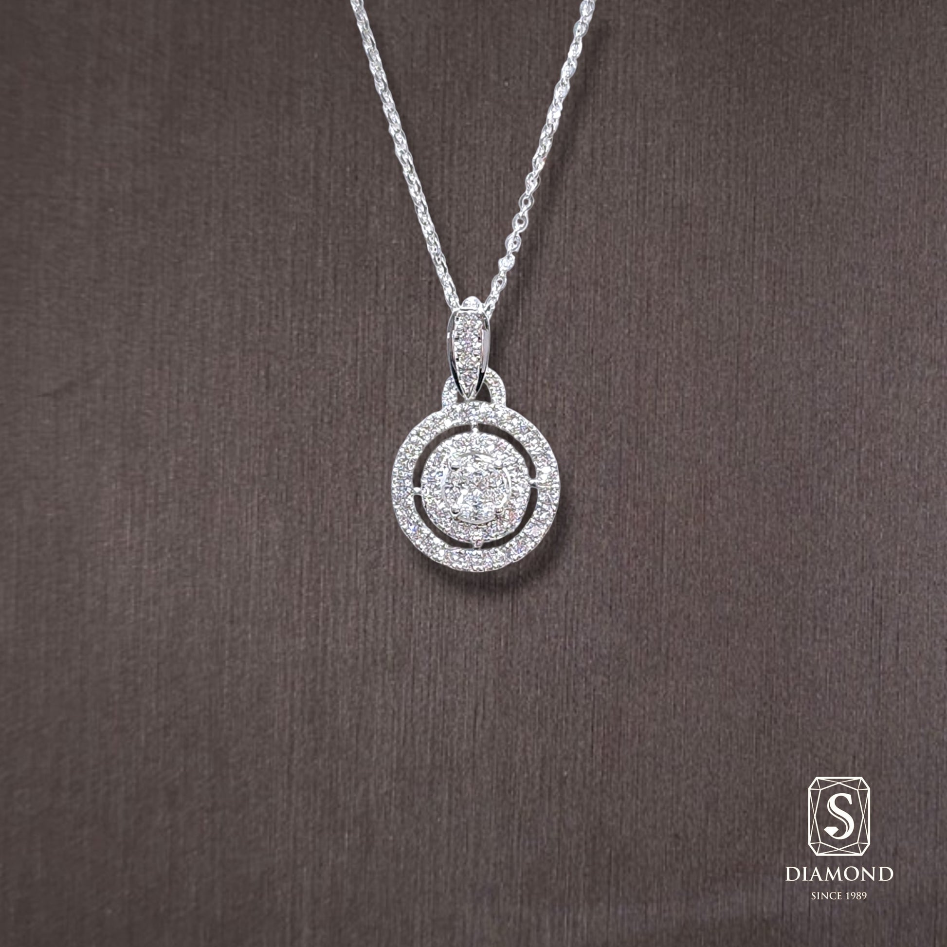 Diamond Pendant 022 by S.Diamond, elegant diamond pendant necklace
