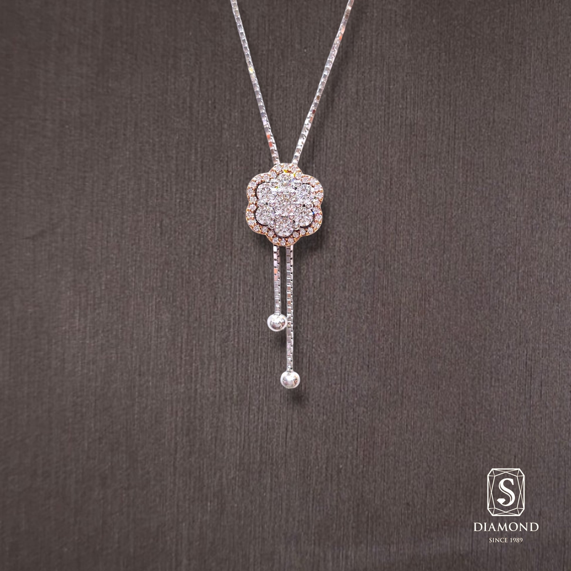 Diamond Pendant 032 by S.Diamond, elegant diamond pendant necklace