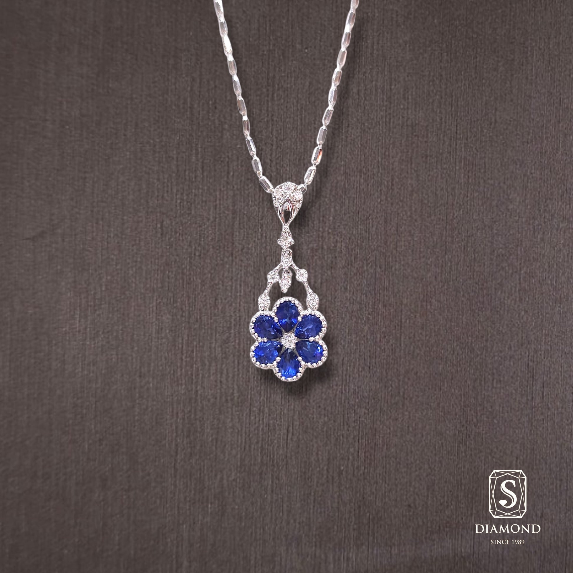 Diamond Pendant 038 by S.Diamond, elegant diamond pendant necklace