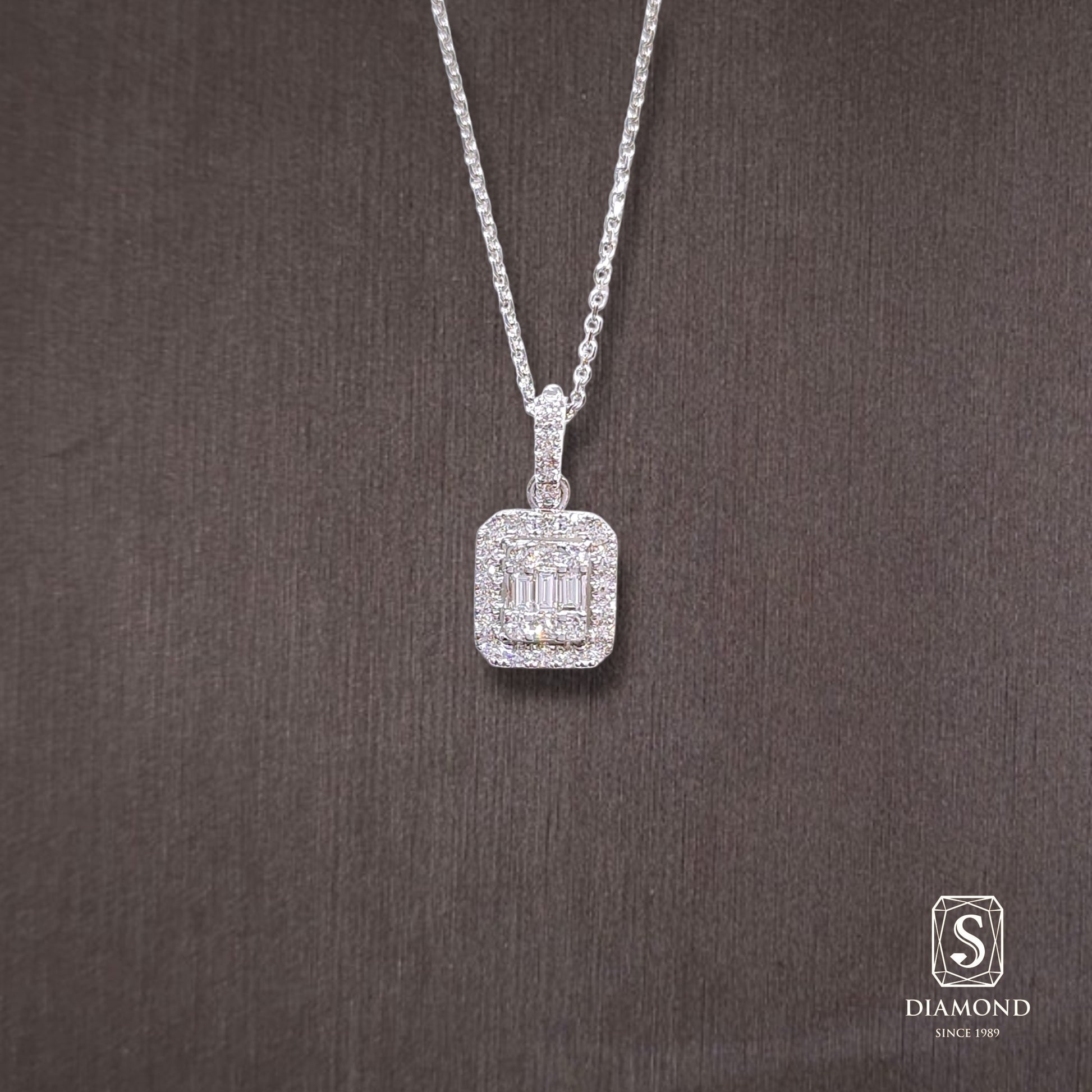 Diamond Pendant 004 by S.Diamond, elegant diamond pendant necklace