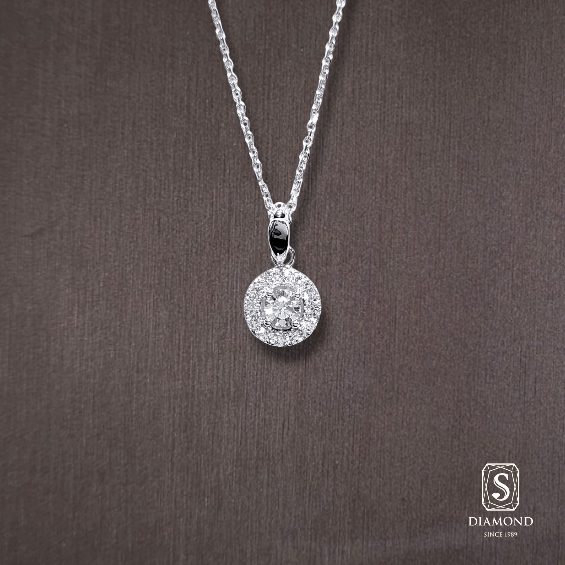 Diamond Pendant 046 by S.Diamond, elegant diamond pendant necklace