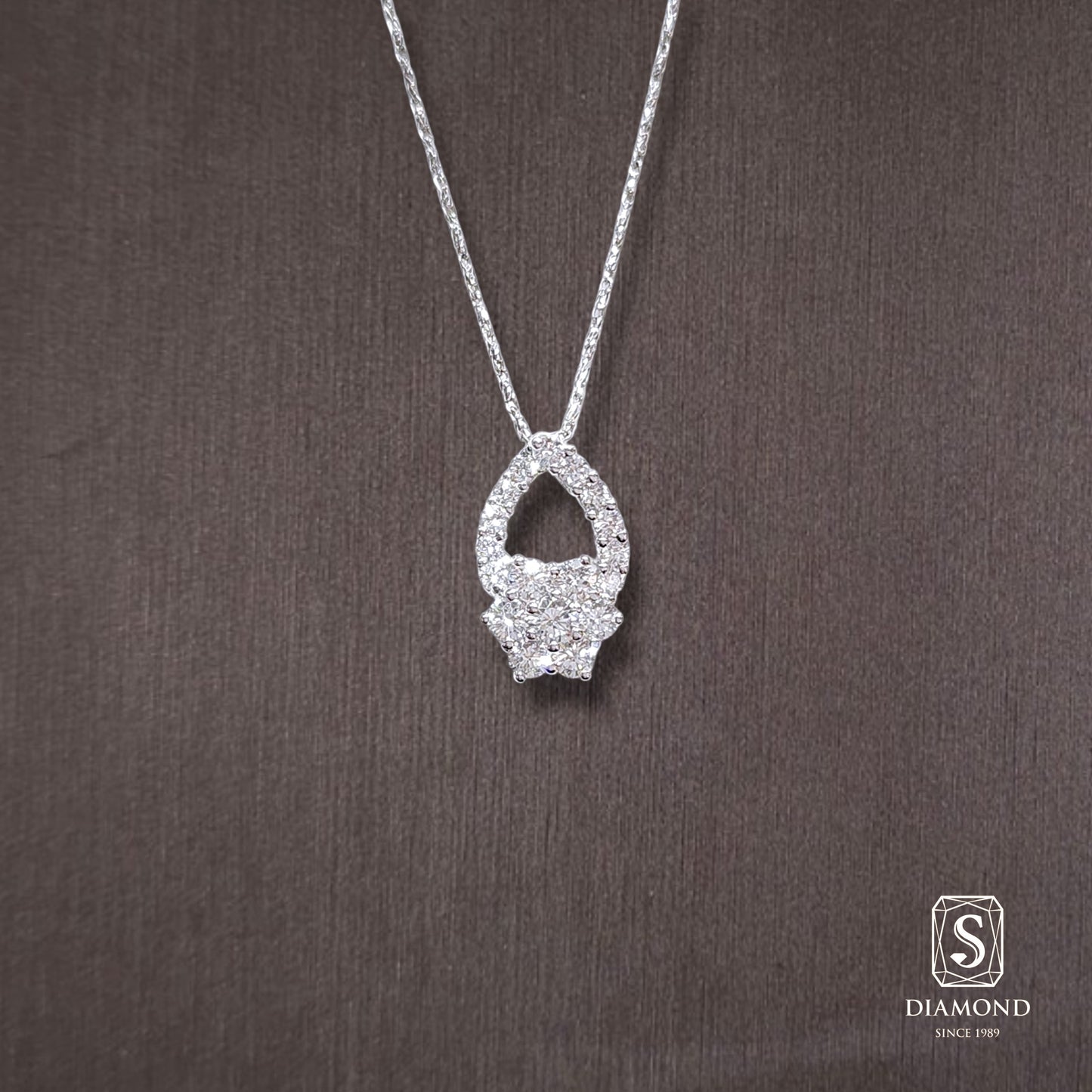 Diamond Pendant 047 by S.Diamond, elegant diamond pendant necklace