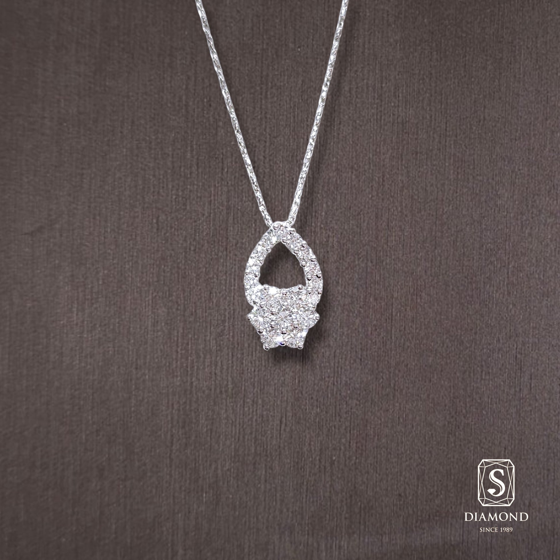 Diamond Pendant 047 by S.Diamond, elegant diamond pendant necklace