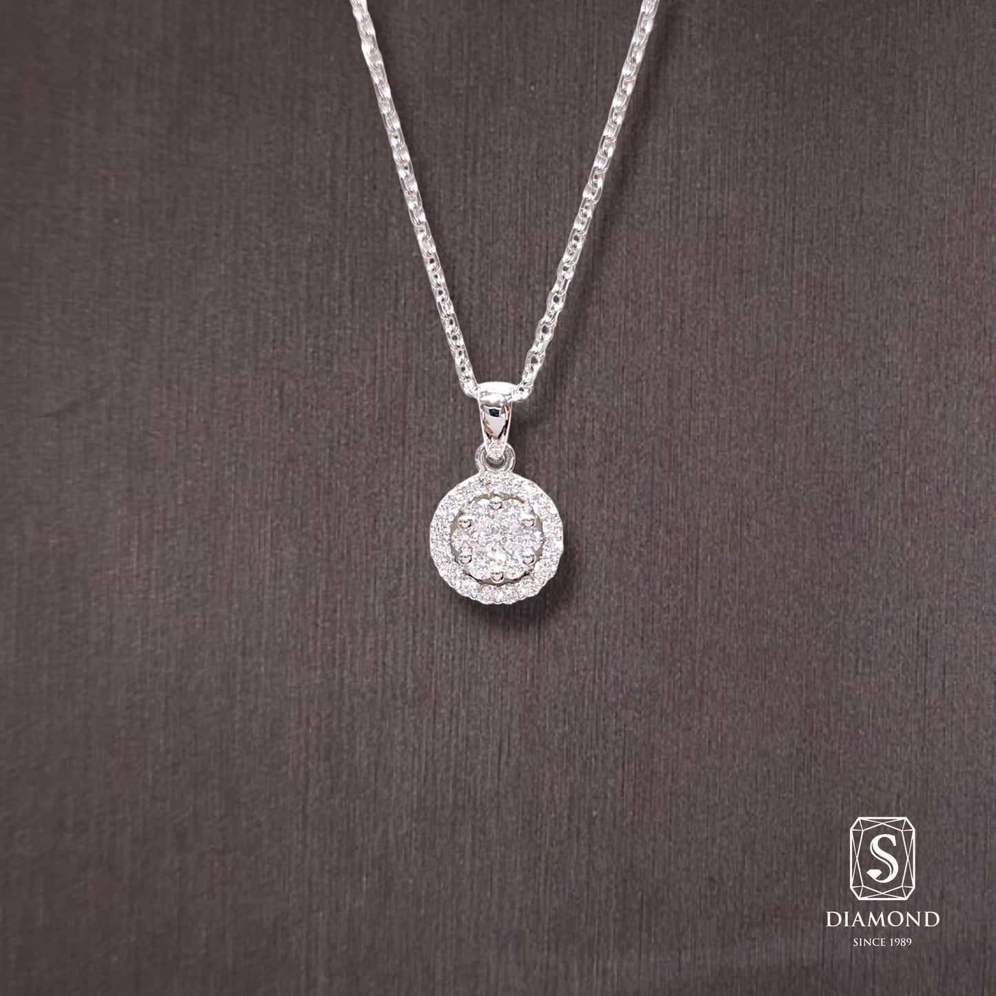 Diamond Pendant 005 by S.Diamond, elegant diamond pendant necklace