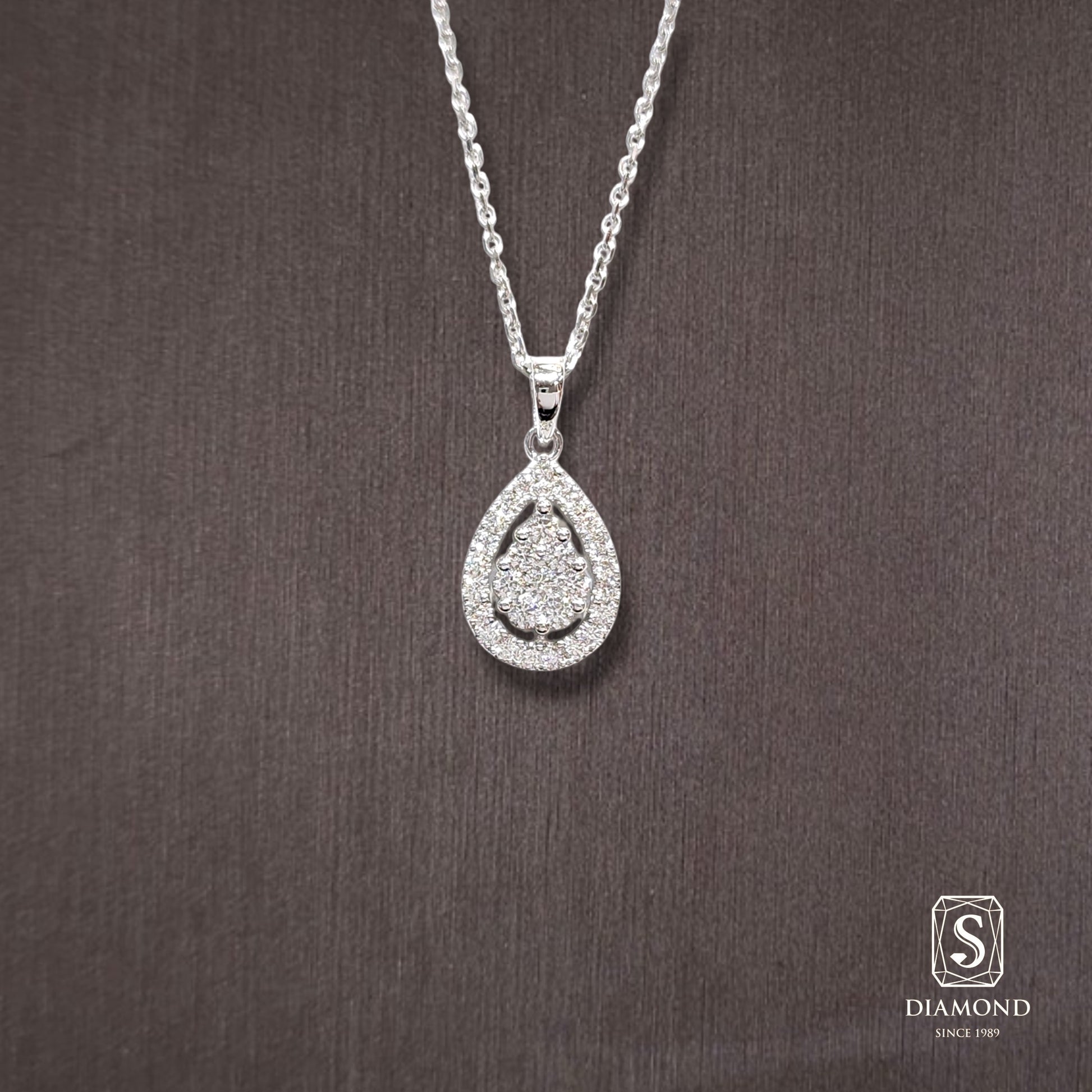 Diamond Pendant 050 by S.Diamond, elegant diamond pendant necklace