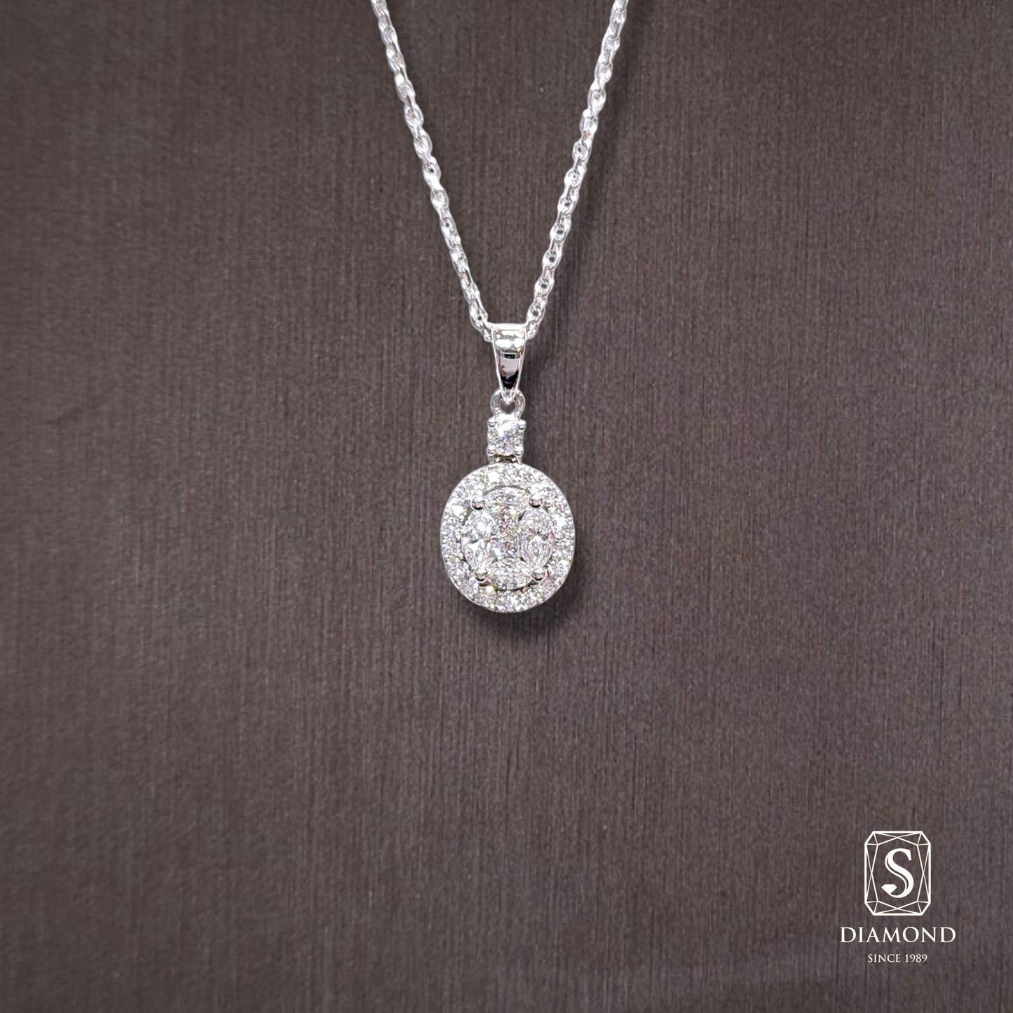 Diamond Pendant 051 by S.Diamond, elegant diamond pendant necklace