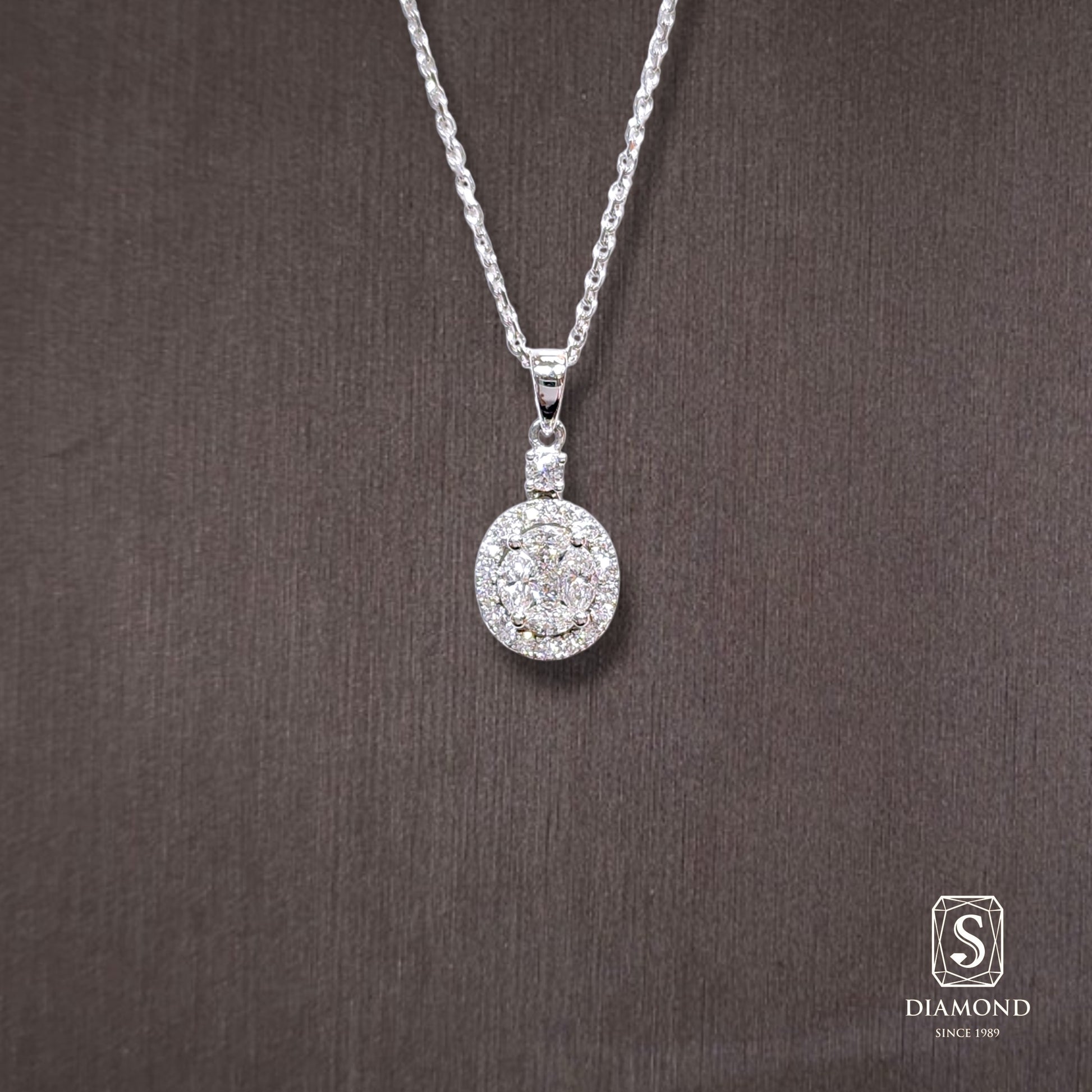 Diamond Pendant 051 by S.Diamond, elegant diamond pendant necklace