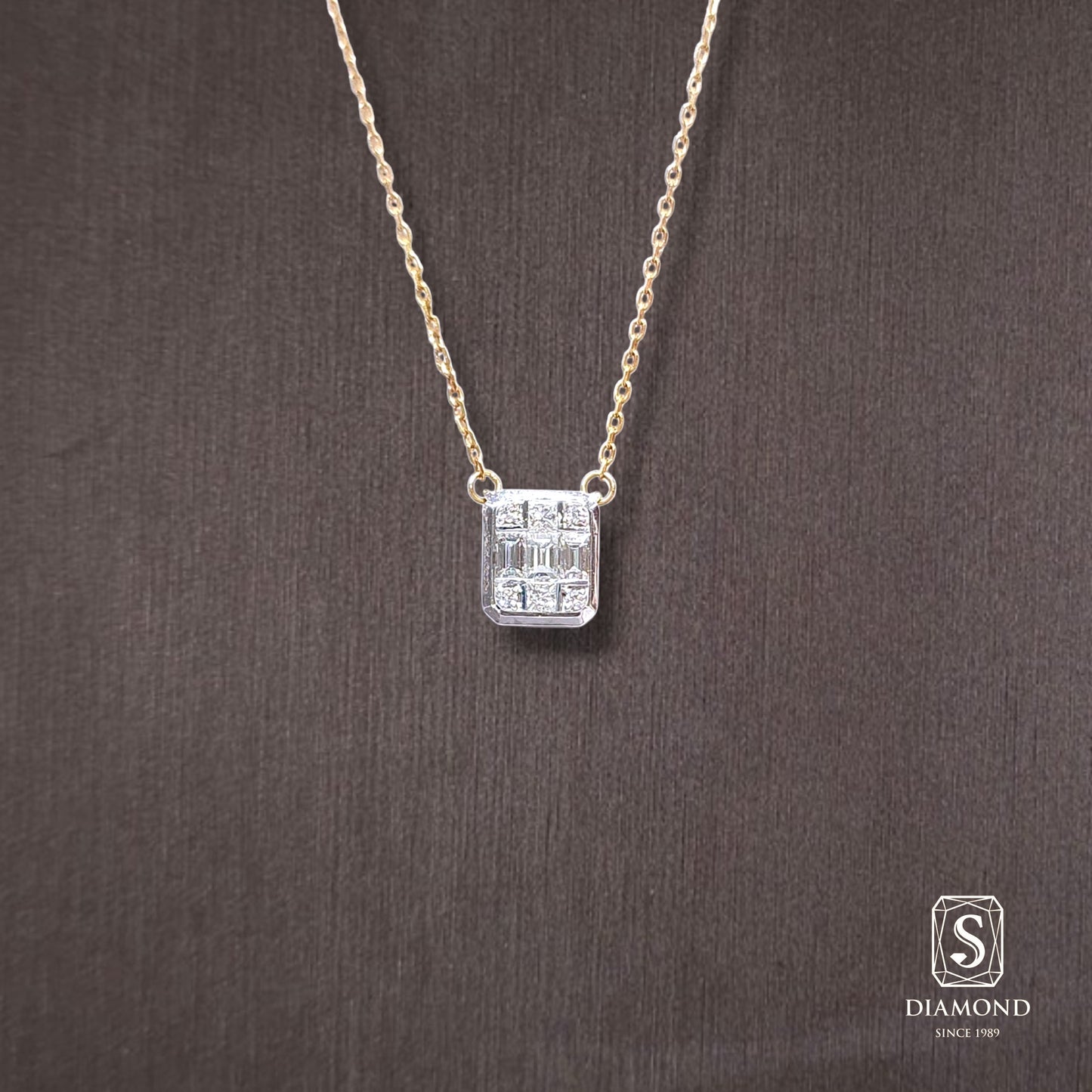 Diamond Pendant 008 by S.Diamond, elegant diamond pendant necklace