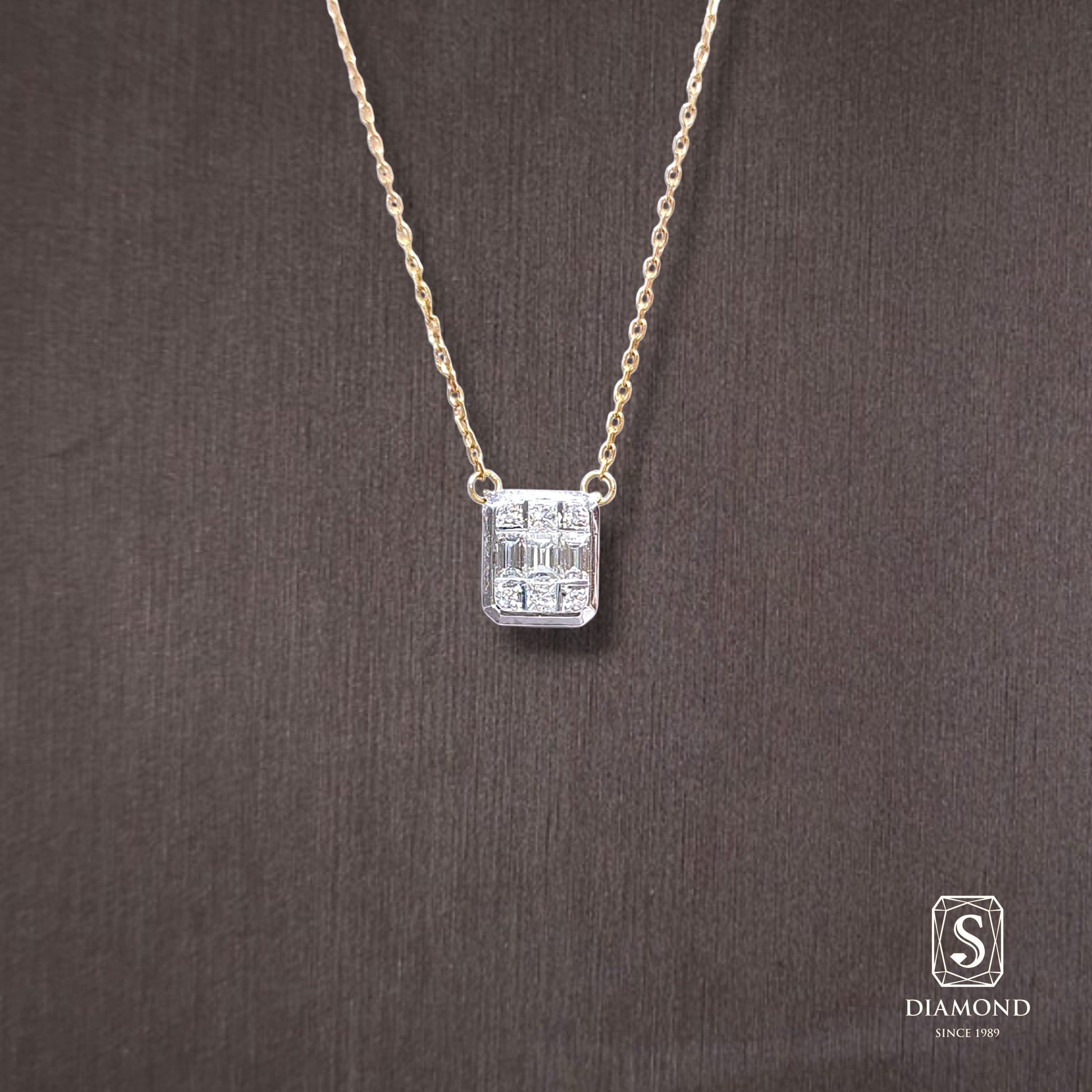 Diamond Pendant 008 by S.Diamond, elegant diamond pendant necklace