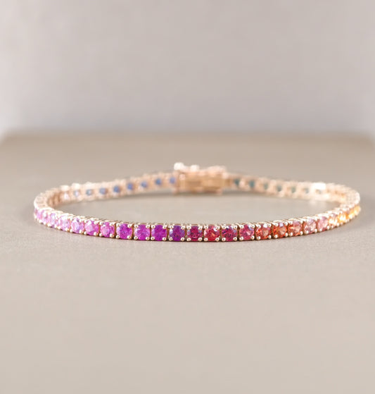 Rainbow Sapphire Tennis Bracelet | S.Diamond