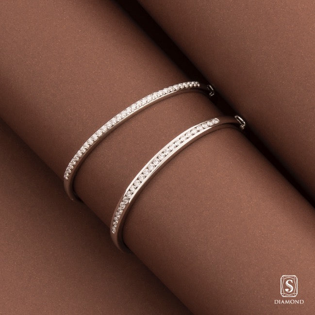 Classic Single-Row Diamond Bangles Collection | S.Diamond
