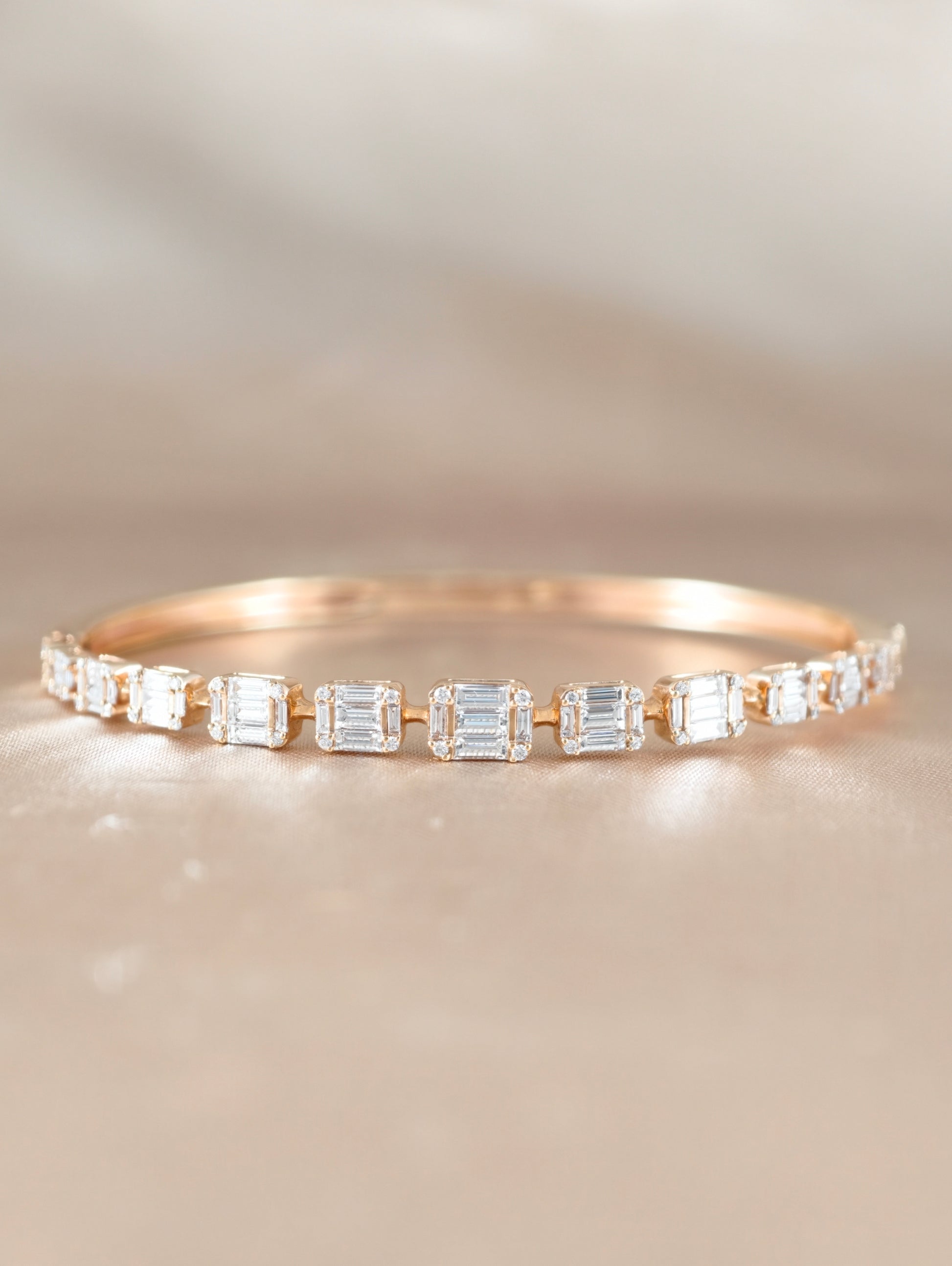 Étoile Mosaic Natural Diamond Bangle in 18K Rose Gold by S.Diamond Bangkok Thailand