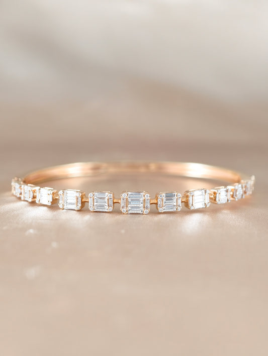 Étoile Mosaic Natural Diamond Bangle in 18K Rose Gold by S.Diamond Bangkok Thailand