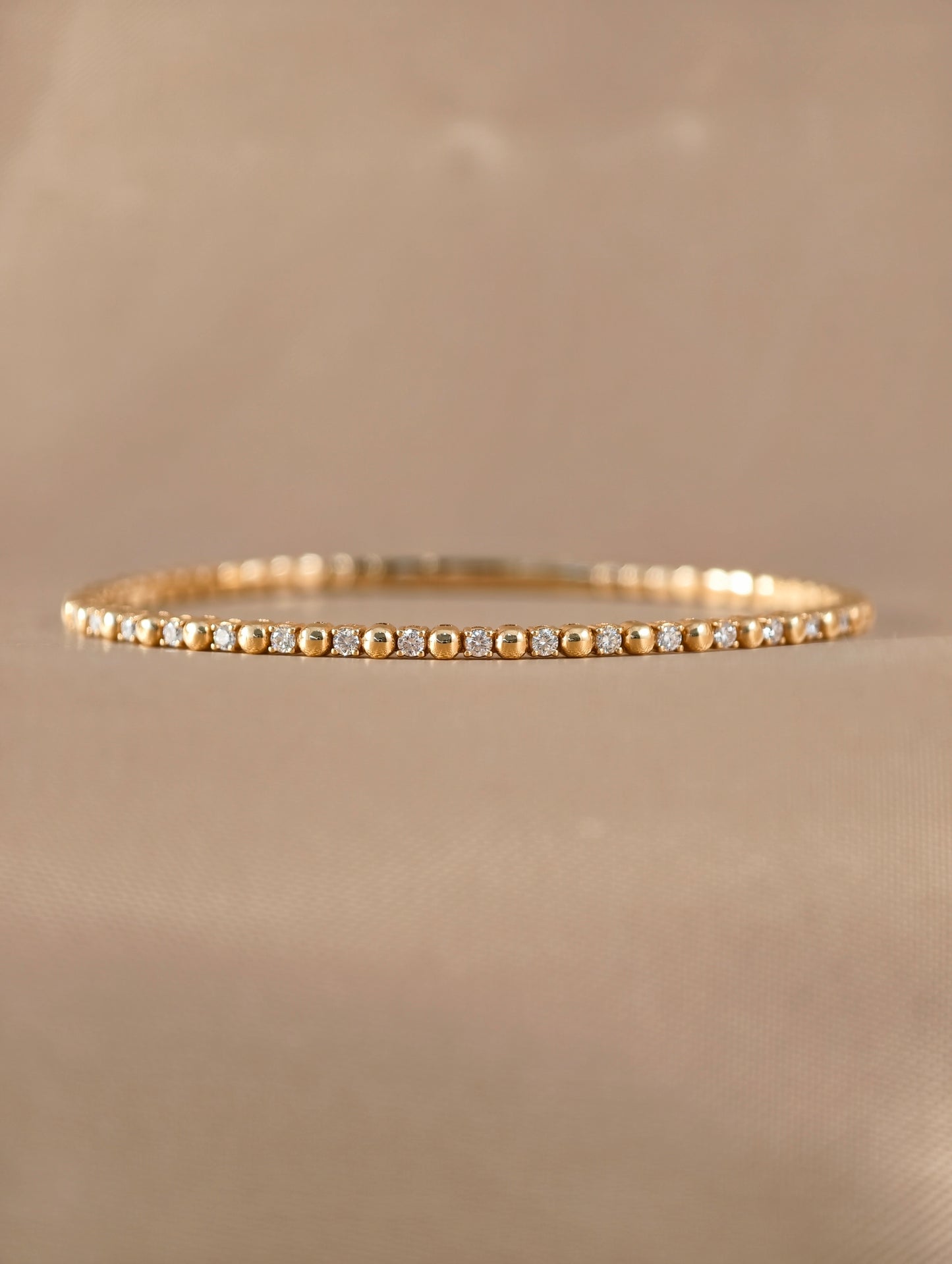 Luminor Rhythm Diamond Bangle in 18K Yellow Gold by S.Diamond Bangkok Thailand