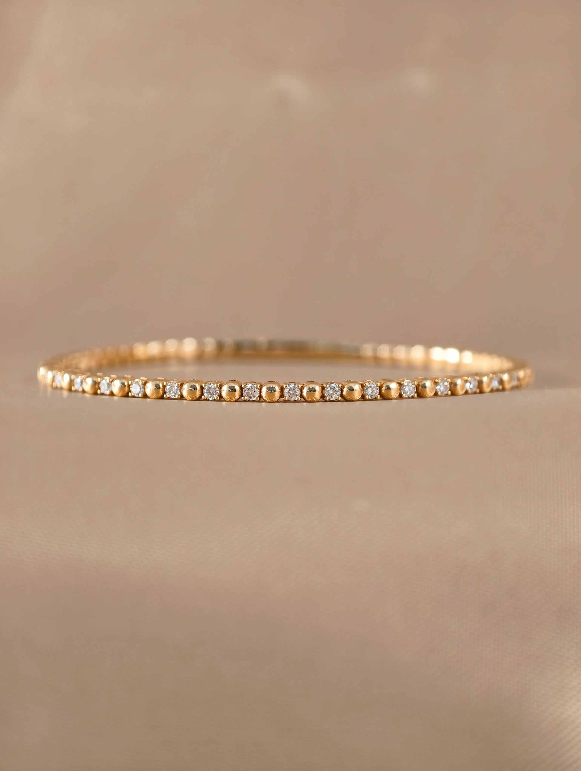 Luminor Rhythm Diamond Bangle in 18K Yellow Gold by S.Diamond Bangkok Thailand