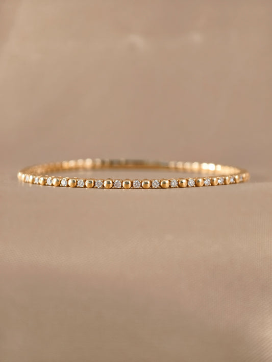 Luminor Rhythm Diamond Bangle in 18K Yellow Gold by S.Diamond Bangkok Thailand