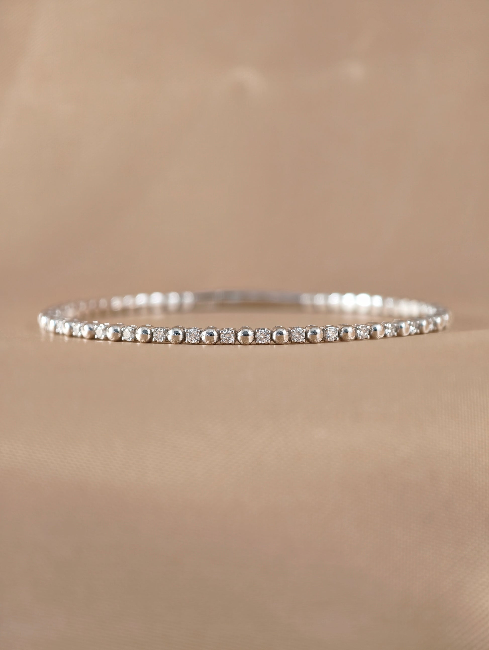 Equinox Diamond Bangle in 18K White Gold by S.Diamond Bangkok Thailand