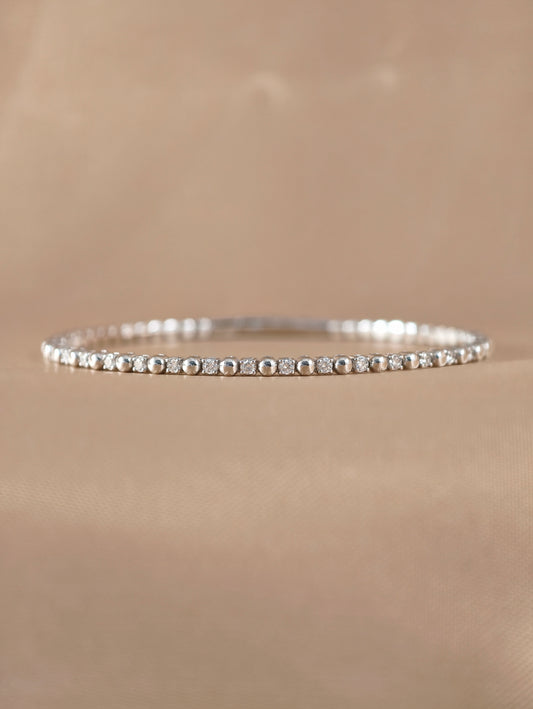 Equinox Diamond Bangle in 18K White Gold by S.Diamond Bangkok Thailand