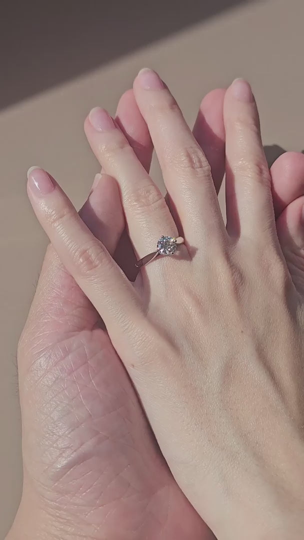 4 prong Diamond Engagement Ring GIA Certified Natural Diamond
