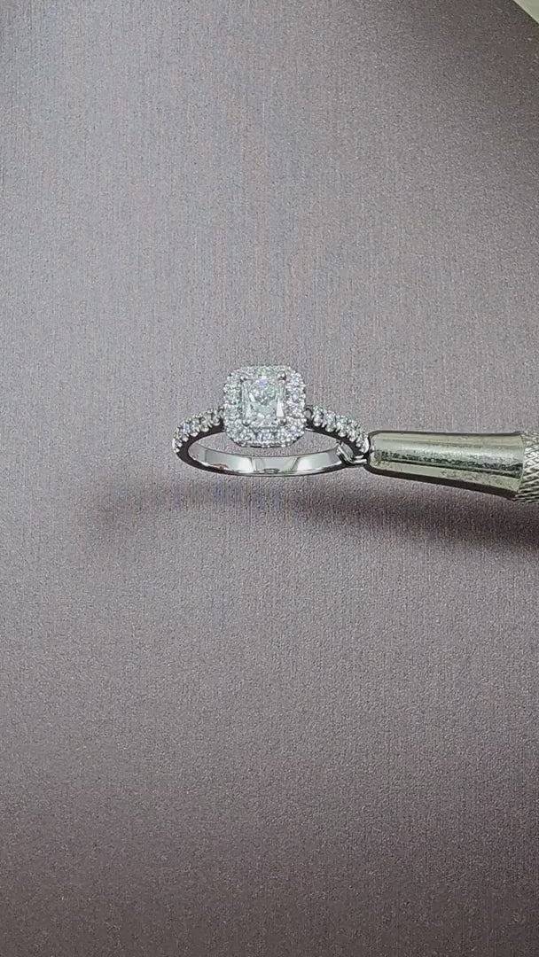  Princess Shape Diamond Halo Rings 