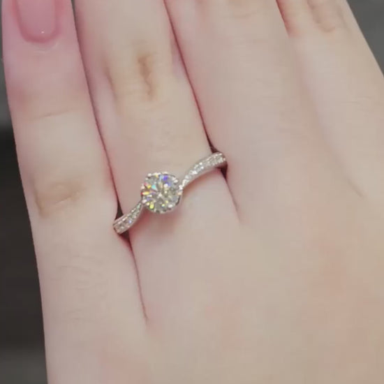 Love Along Curve Diamond Engagement Ring