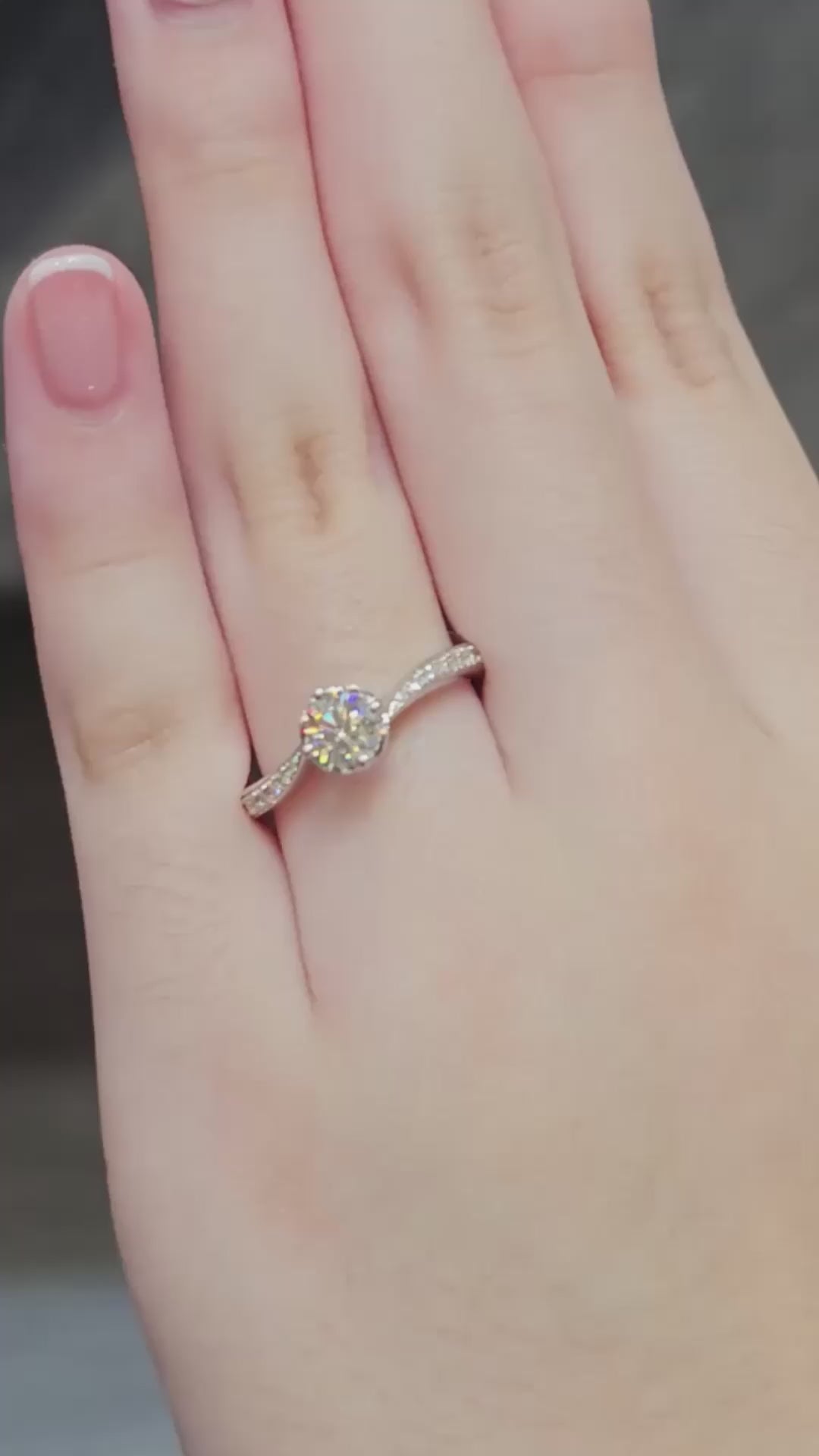 Love Along Curve Diamond Engagement Ring