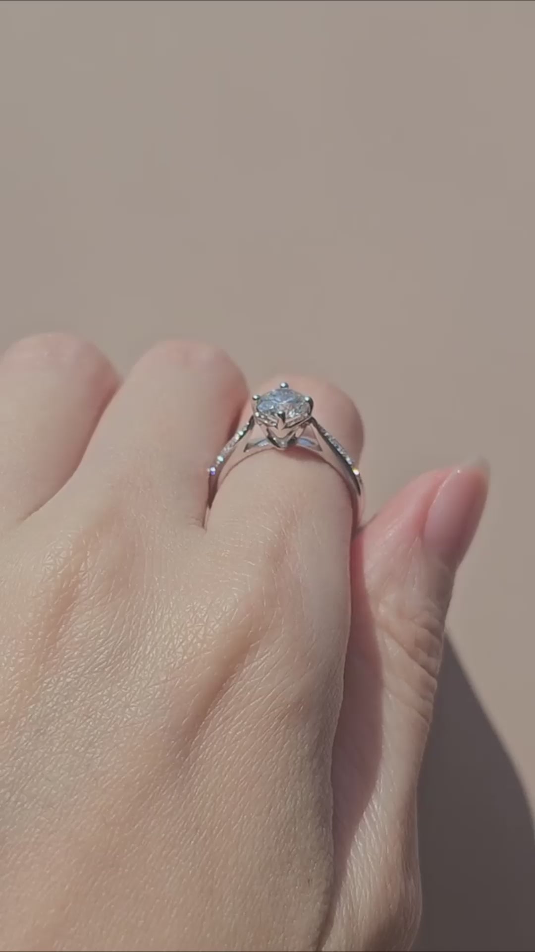  VDO round brilliant natural diamond engagement ring ON HAND