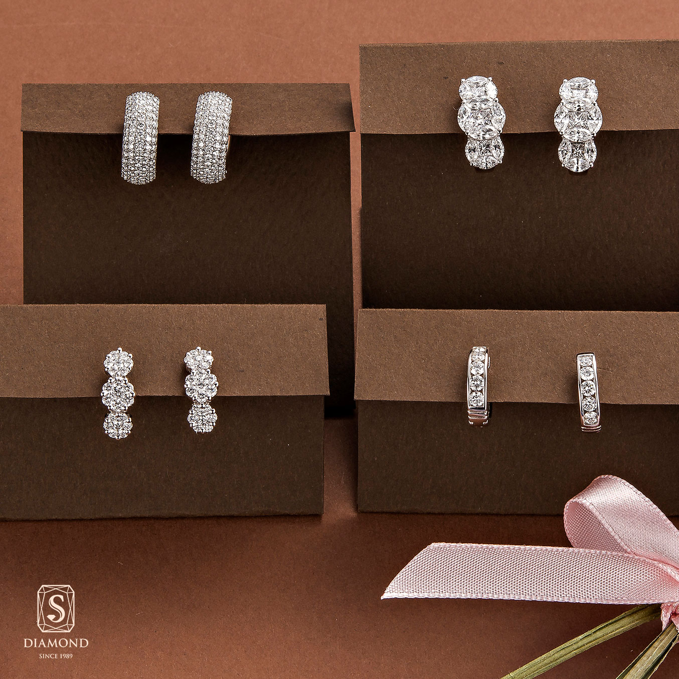 ต่างหูเพชร Earring Set