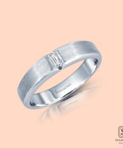 แหวนชาย Cut Corner Satin Brushed