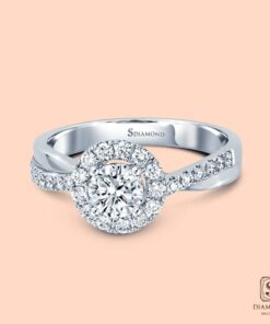 Alternative view of แหวนแต่งงาน Halo Ring Twist Single Band