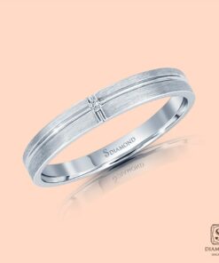 แหวนชาย Crossed Brushed Single Diamond