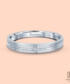 Alternative view of แหวนชาย Crossed Brushed Single Diamond