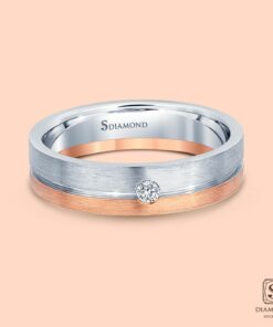 Alternative view of แหวนชาย Two-Tone Brushed Single Diamond